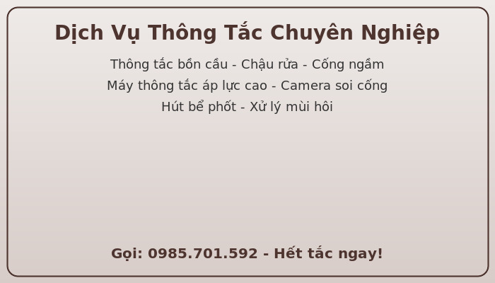 Dịch vụ thông tắc cống chuyên nghiệp Hà Nội